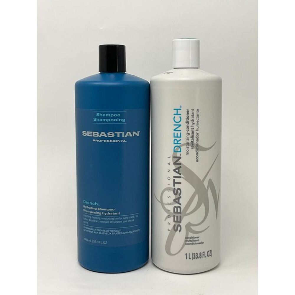 Sebastian Drench Moisturizing Shampoo & Conditioner Liter 33.8 oz Fresh